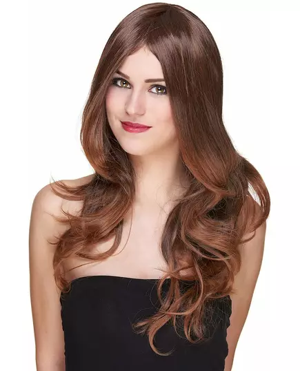 Luxusní dlouhá hnědá paruka pro ženy