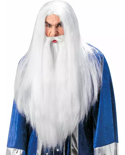 Paruka kouzelníka s vousem pro dospělé