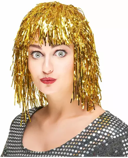 Zlatá metalická paruka pro dospělé