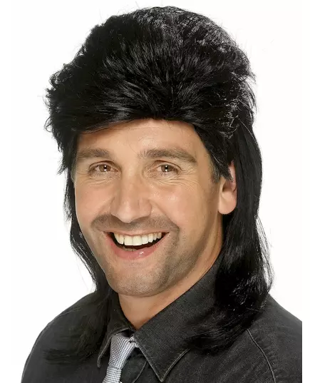 Paruka mullet v černé barvě pro muže