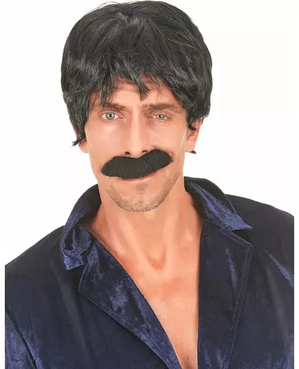 Černá paruka disco zpěváka pro muže