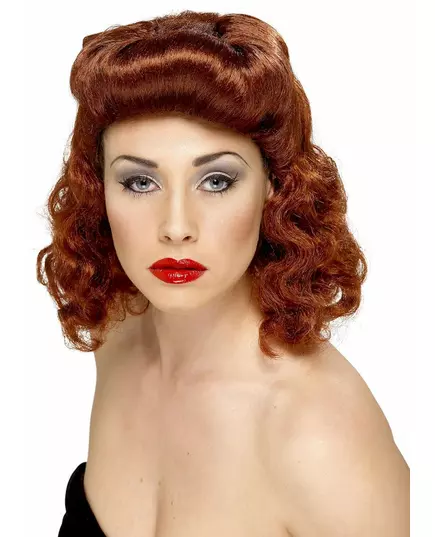 Hnědá pin-up paruka pro ženy