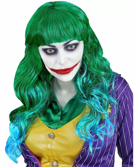Zeleno-modrá psychopatická paruka pro ženy