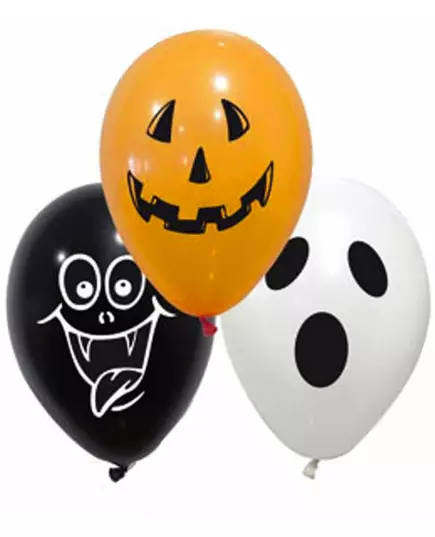 10 strašidelných halloweenských latexových balónků 28 cm