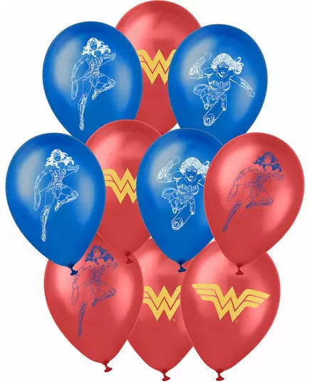 10 latexových balónků Wonder Woman 25 x 32cm