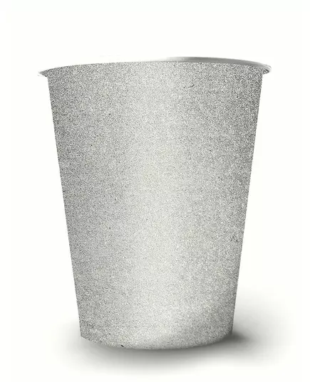 10 amerických třpytivých recyklovatelných stříbrných kartonových kelímků 53 cl