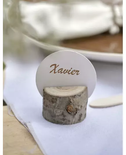 10 kulatých bílých kartonových jmenovek 4,7 cm