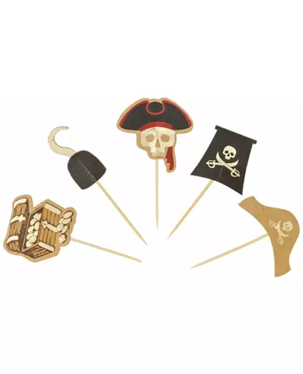 10 oboustranných pirátských zápichů 9 cm