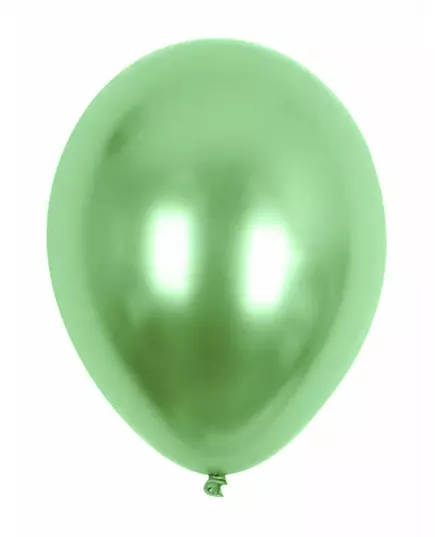 100 zelených metalických balónků 29 cm