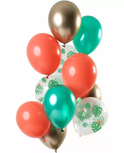 12 metalických tropických latexových balónků 33 cm