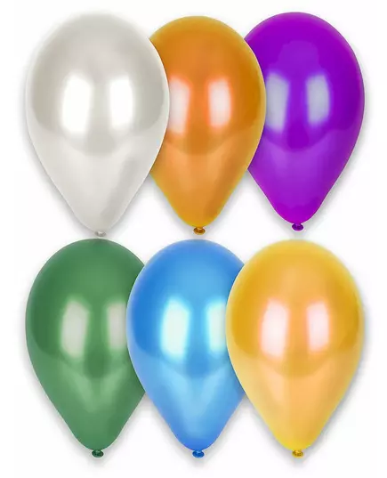 12 vícebarevných metalických balónků 28 cm