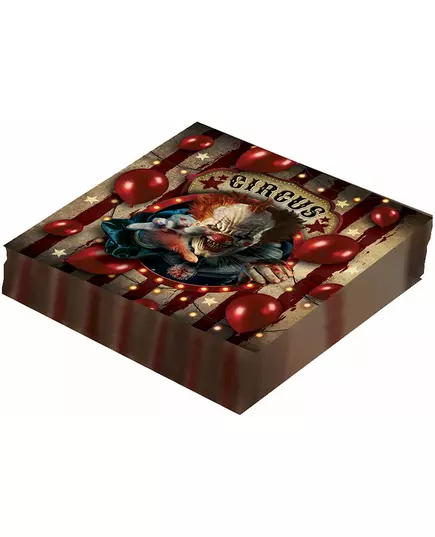 12 papírových ubrousků Halloween klaun 33 × 33 cm