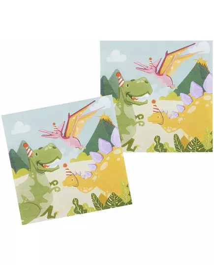 12 papírových ubrousků Dino Party 33 x 33 cm