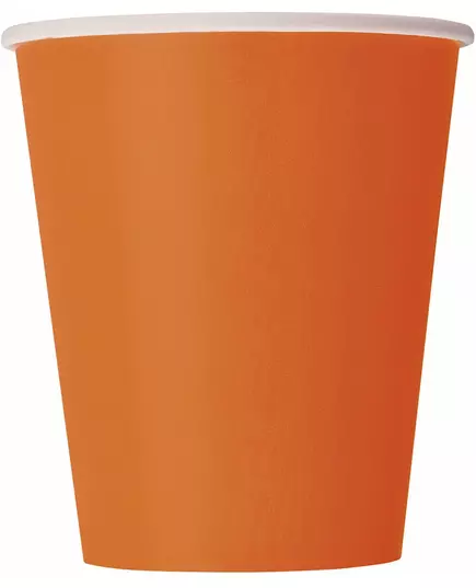 14 oranžových kartonových kelímků 266 ml