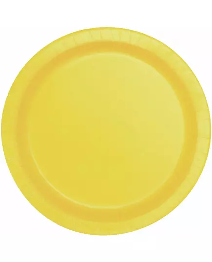 16 světle žlutých kartonových talířů 22 cm