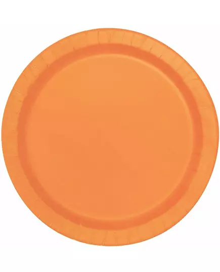 16 velkých oranžových kartonových talířů 22 cm