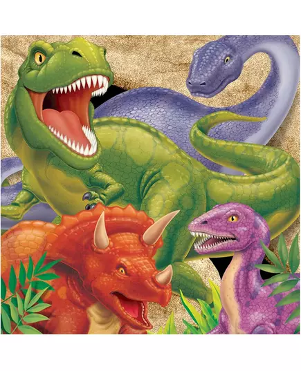 16 papírových ubrousků Dinosaur Birthday 33 x 33 cm