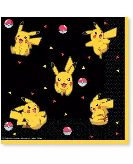 16 papírových ubrousků Pokémon Pikachu 33 x 33 cm
