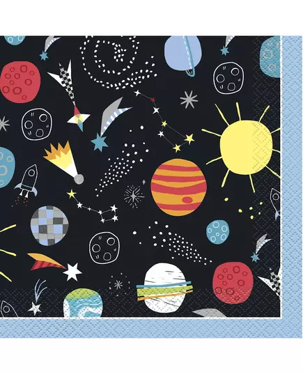 16 papírových ubrousků Black Universe 33 × 33 cm