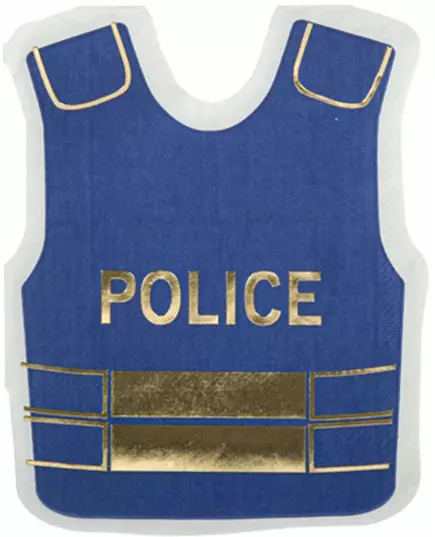 16 papírových ubrousků policie navy/zlatá 32 x 26 cm