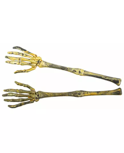2 plastové kosterní paže ve starozlaté barvě 31 cm