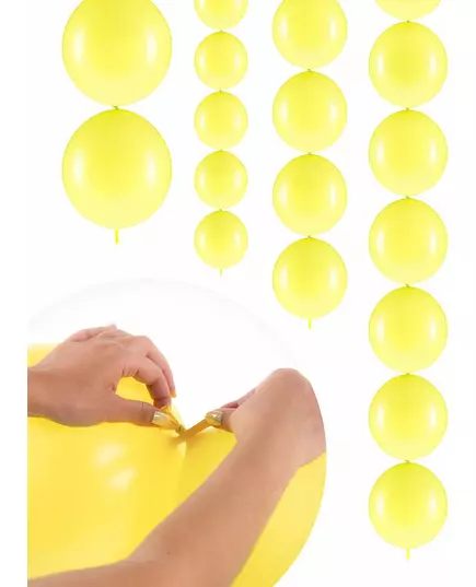20× propojitelné nafukovací balónky pastelově žluté 28 cm