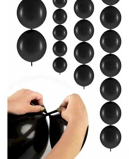 20× propojitelné nafukovací balónky černé 28 cm