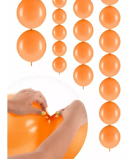 20× propojitelné nafukovací balónky oranžové 28 cm