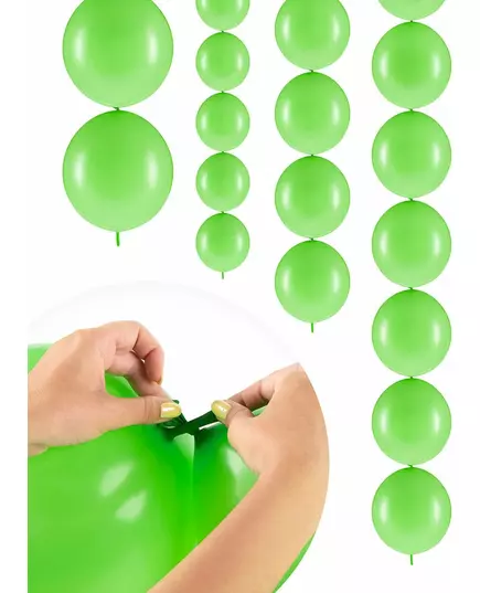 20× propojitelné nafukovací balónky světle zelené 28 cm