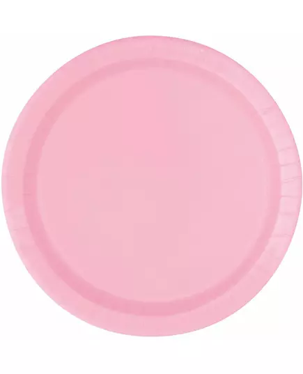 20 malých světle růžových kartonových talířů 19 cm