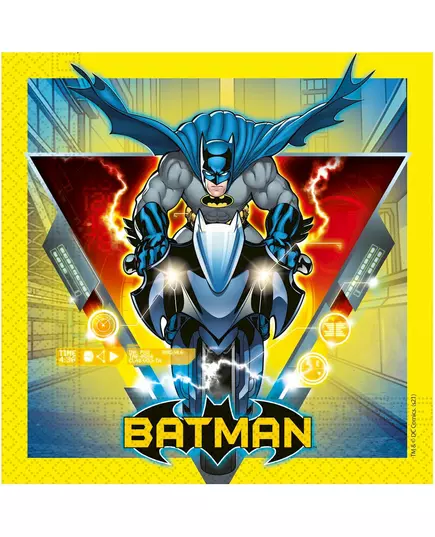 20 žlutých papírových ubrousků Batman 33 x 33 cm