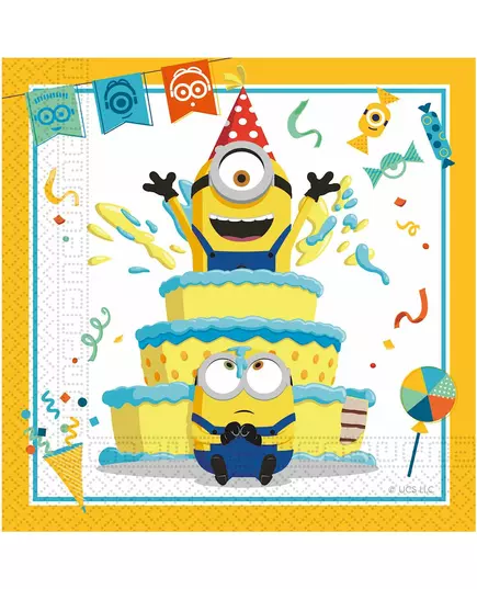 20 papírových ubrousků Minions 33 x 33 cm