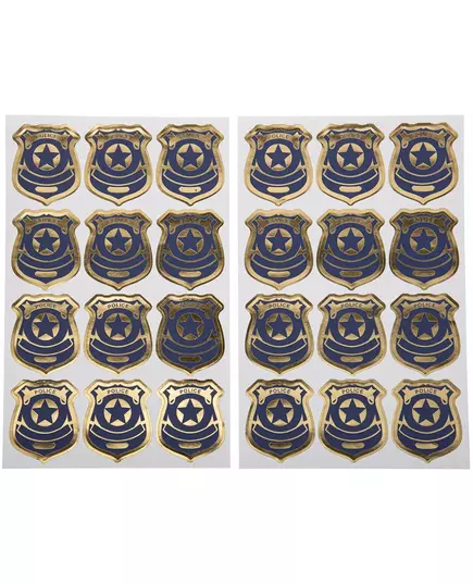 24 samolepek odznak policie navy/zlatá 4 cm