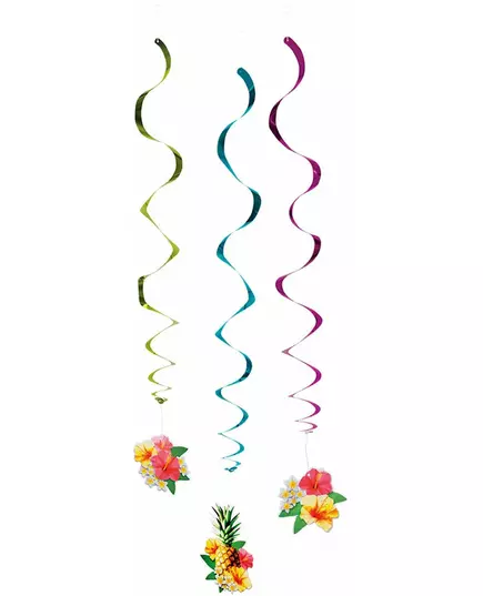 3 závěsné dekorace Hawaii party 60 cm
