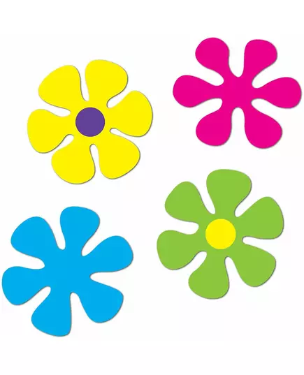 4 kartonové dekorace Retro Flowers 30 a 34 cm