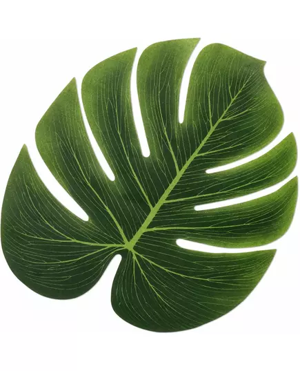 4 zelené plastové listy monstera 34 x 29 cm