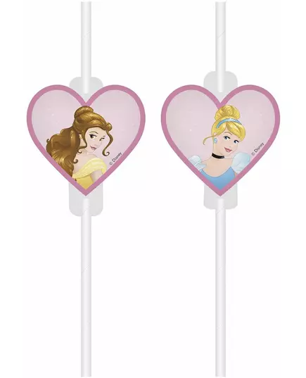 4 brčka s kartonovým medailonem Disney Princess Hearts