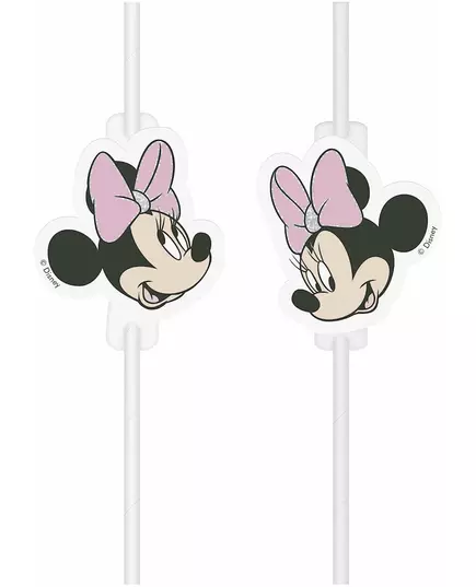 4 brčka s kartonovým medailonem Minnie (obličej)