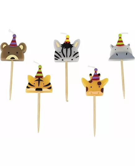 5 svíček divoká zvířata 2,5 × 2,5 cm