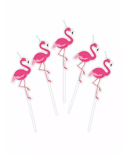 5 party svíček plameňák na napichovátku 3 cm