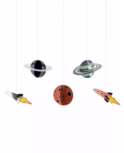 5 kartonových závěsů Space Adventure 17 × 10 až 19 × 7 cm