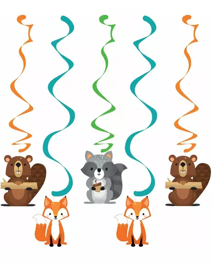 5 spirálových závěsů Forest Animal 76 a 99 cm