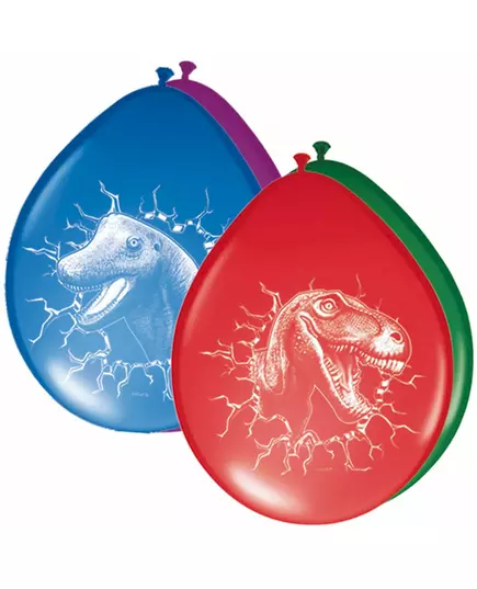 6 vícebarevných dinosaurích latexových balónků 30 cm