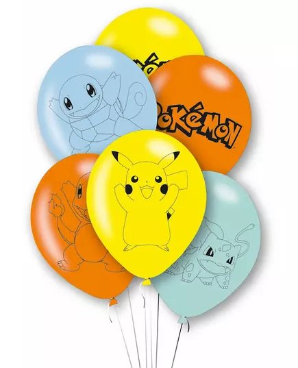 6 latexových balónků Pokémon Pikachu