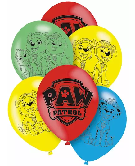 6 latexových balónků Paw Patrol 27.5 cm