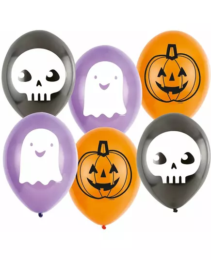 6 latexových balónků Halloween Friends 23 cm