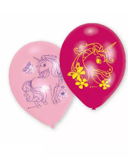 6 růžových latexových balónků Unicorn
