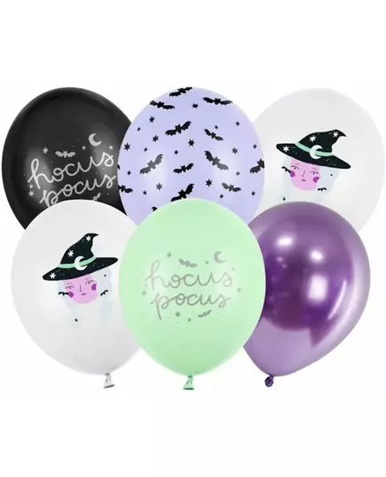 6 latexových balónků Halloween čarodějnice 30 cm
