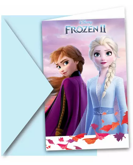 6 pozvánek Frozen 2 s obálkami