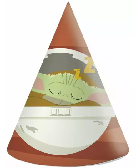 6 kartonových kloboučků Baby Yoda The Mandalorian